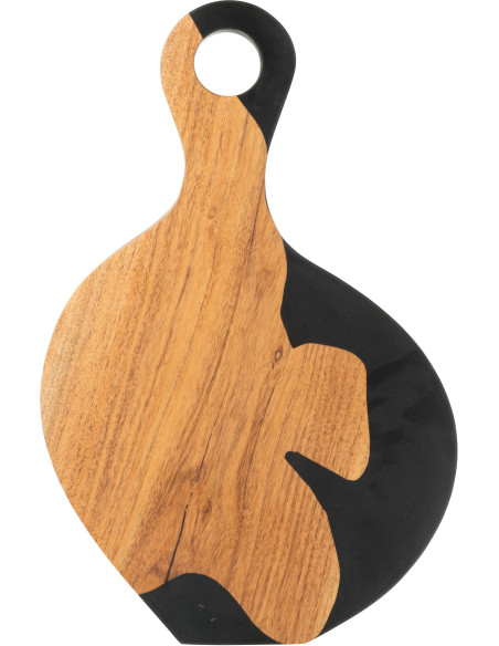 Grande Planche à découper organique 53x34 en Bois d'acacia Naturel Résine Noir Noaïra - 2