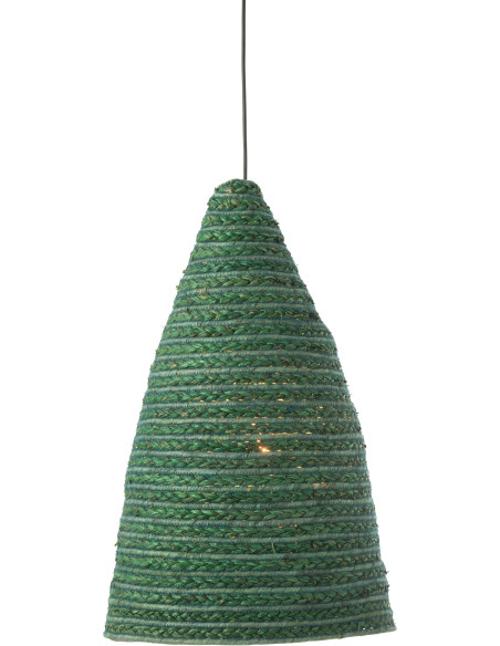 Grand Abat jour pour suspension Diamètre 38 cm en Maïs Vert Tressé Jovania - 3