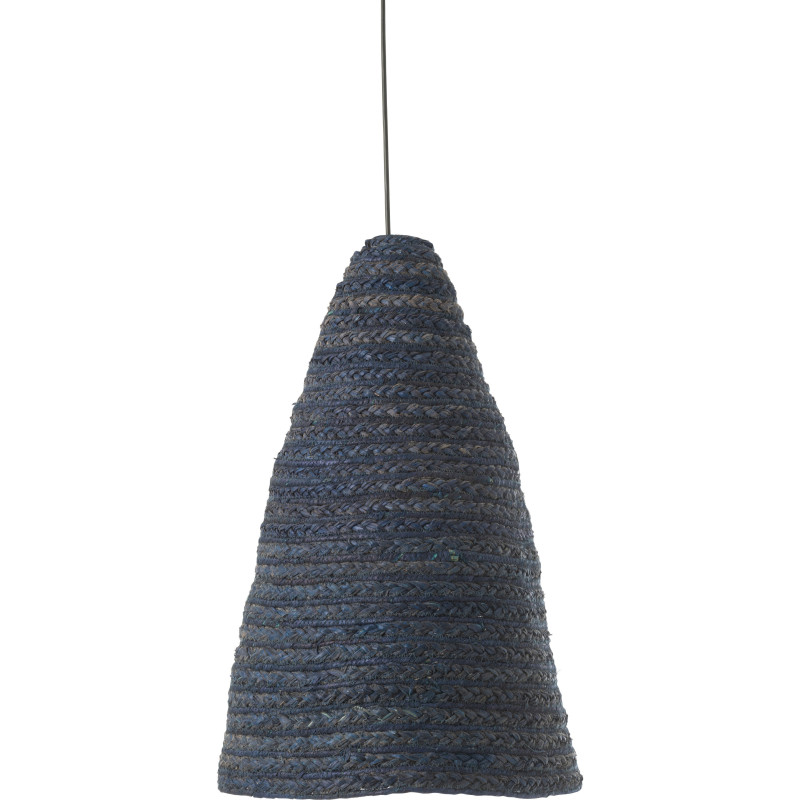Grand Abat jour pour suspension Diamètre 38 cm en Maïs Bleu foncé Tressé Jovania - 2