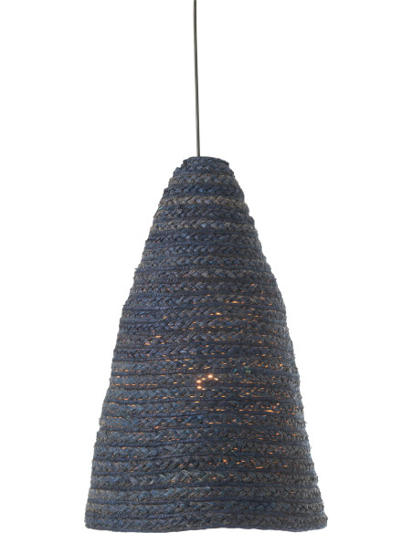 Grand Abat jour pour suspension Diamètre 38 cm en Maïs Bleu foncé Tressé Jovania - 3