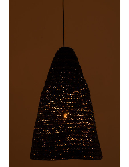 Grand Abat jour pour suspension Diamètre 38 cm en Maïs Bleu foncé Tressé Jovania - 4