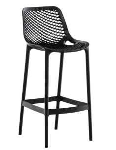 Tabouret de bar Avec dossier Stephen en Polypropylène Noir - 1