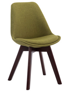Chaise Sakina en Polyester Vert Bois de hêtre Noyer - 1