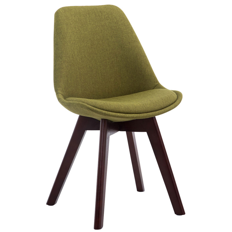 Chaise Sakina en Polyester Vert Bois de hêtre Noyer - 1