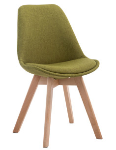 Chaise Sakina en Polyester Vert Bois de hêtre Naturel - 1