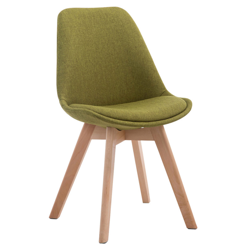 Chaise Sakina en Polyester Vert Bois de hêtre Naturel - 1