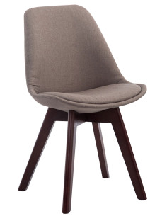 Chaise Sakina en Polyester Taupe Bois de hêtre Noyer - 1