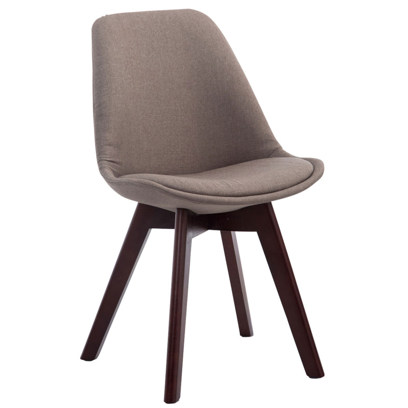 Chaise Sakina en Polyester Taupe Bois de hêtre Noyer - 1