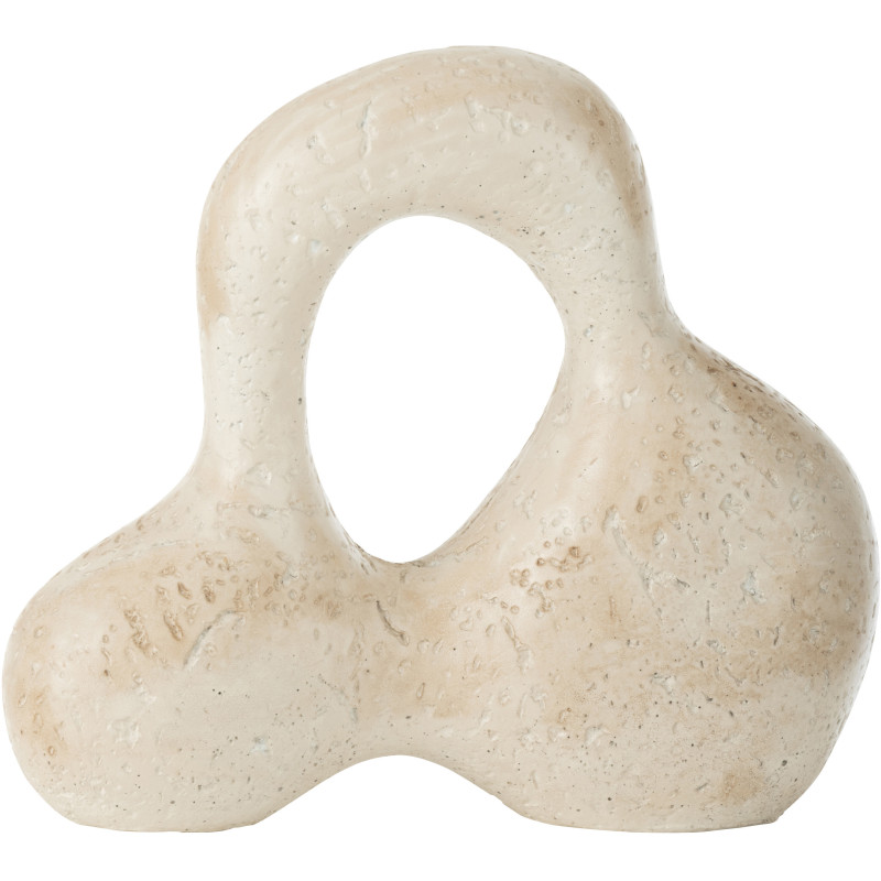 Sculpture moderne abstraite 25 cm en Céramique Blanc crème Olina - 1