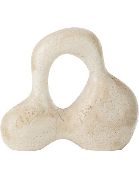Sculpture moderne abstraite 25 cm en Céramique Blanc crème Olina - 1