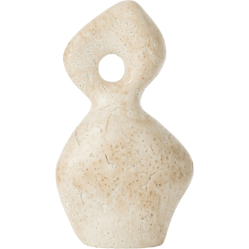 Sculpture moderne abstraite Hauteur 34 cm en Céramique Blanc crème Olina - 1