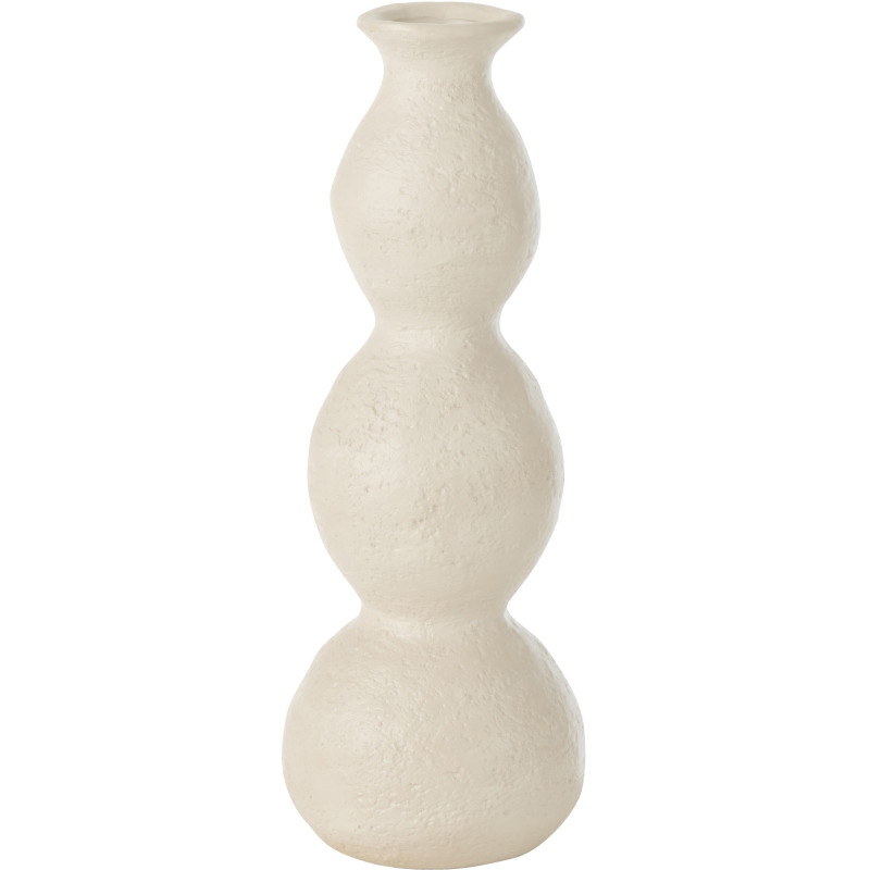 Vase moderne Slim Hauteur 29 cm en Céramique Blanc crème Olina - 1
