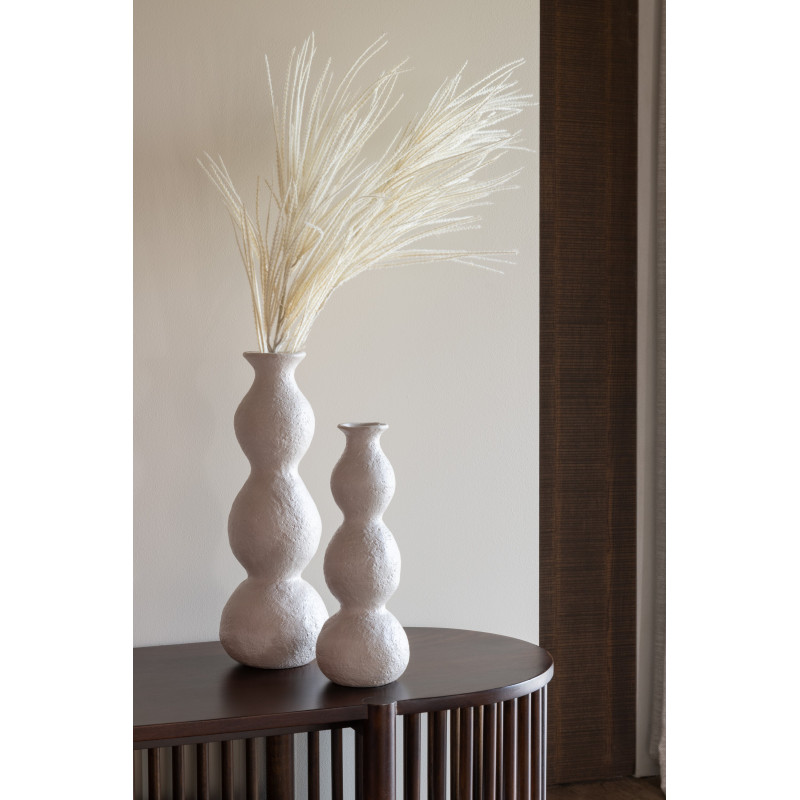 Vase moderne Slim Hauteur 29 cm en Céramique Blanc crème Olina - 2