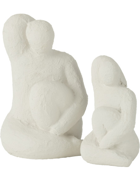 Statue déco moderne Femme abstraite Hauteur 26 cm en Ciment Blanc Vénus - 2