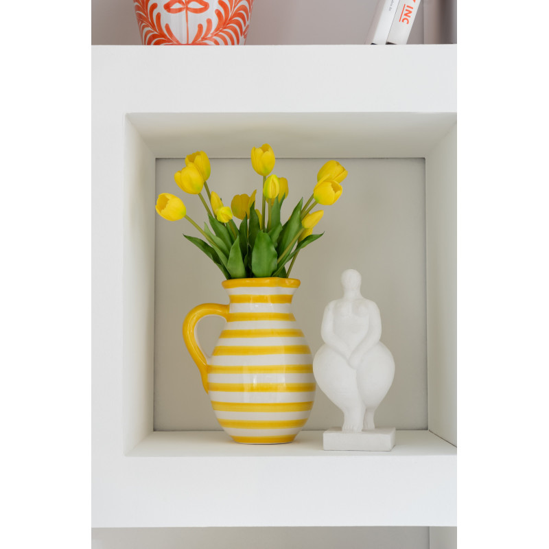 Statues déco modernes Femmes abstraites Hauteur 27 cm en Ciment Blanc Vénus (Lot de 2) - 2