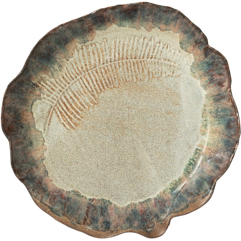 Grand Plateau déco organique 30 cm en Céramique Marron Terracotta Naga - 2