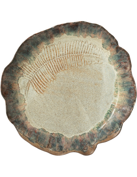 Grand Plateau déco organique 30 cm en Céramique Marron Terracotta Naga - 2