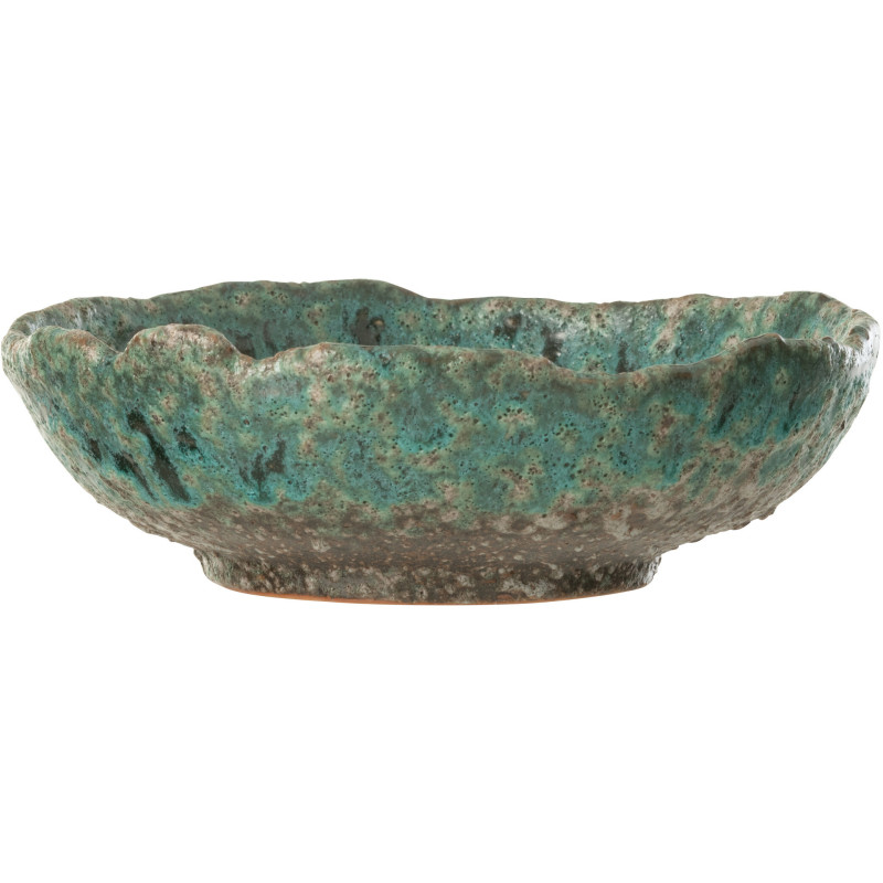 Grand Bol déco organique 20 cm en Céramique Bleu azur Marron Naga - 2