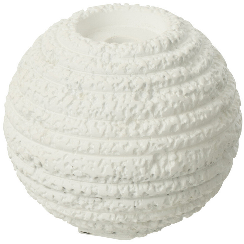 Bougeoir moderne boule 13 cm en Ciment Blanc Creta - 2
