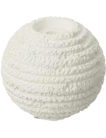 Bougeoir moderne boule 13 cm en Ciment Blanc Creta - 2