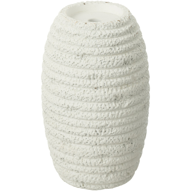 Grand Bougeoir moderne Hauteur 26 cm en Ciment Blanc Creta - 2