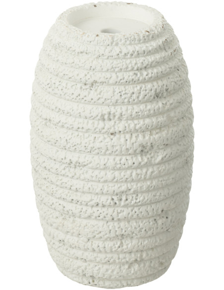 Grand Bougeoir moderne Hauteur 26 cm en Ciment Blanc Creta - 2