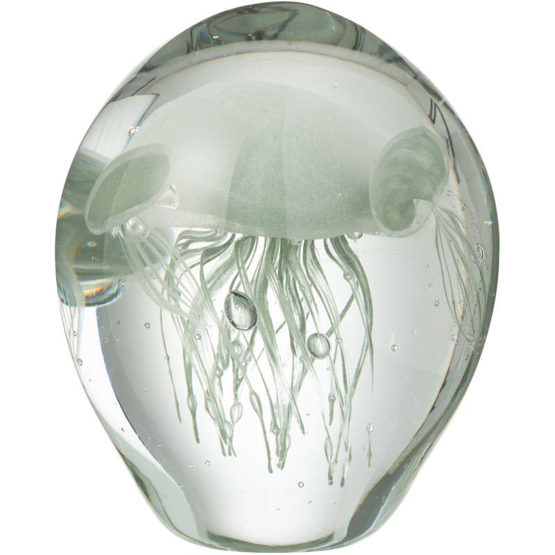 Presse papier sulfure Méduses Goutte Hauteur 12 cm en Verre Transparent Vert clair Calypso - 1