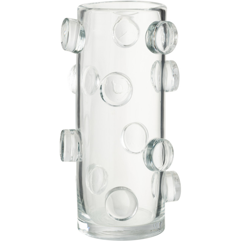 Vase moderne Rond Hauteur 36 cm en Verre Transparent Peebles - 1