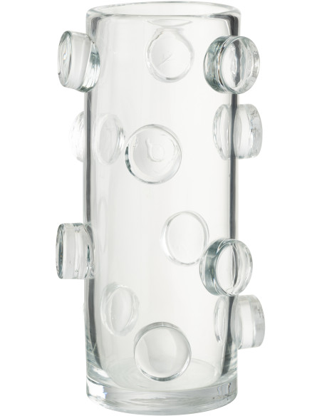 Vase moderne Rond Hauteur 36 cm en Verre Transparent Peebles - 1