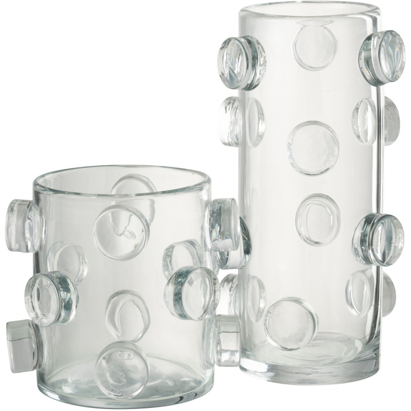 Vase moderne Rond Hauteur 36 cm en Verre Transparent Peebles - 2