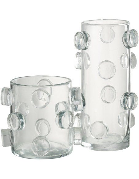 Vase moderne Rond Hauteur 36 cm en Verre Transparent Peebles - 2
