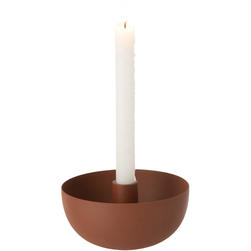 Bougeoir bol Zénith Hauteur 8 cm en Métal Terracotta - 2