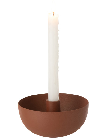 Bougeoir bol Zénith Hauteur 8 cm en Métal Terracotta - 2