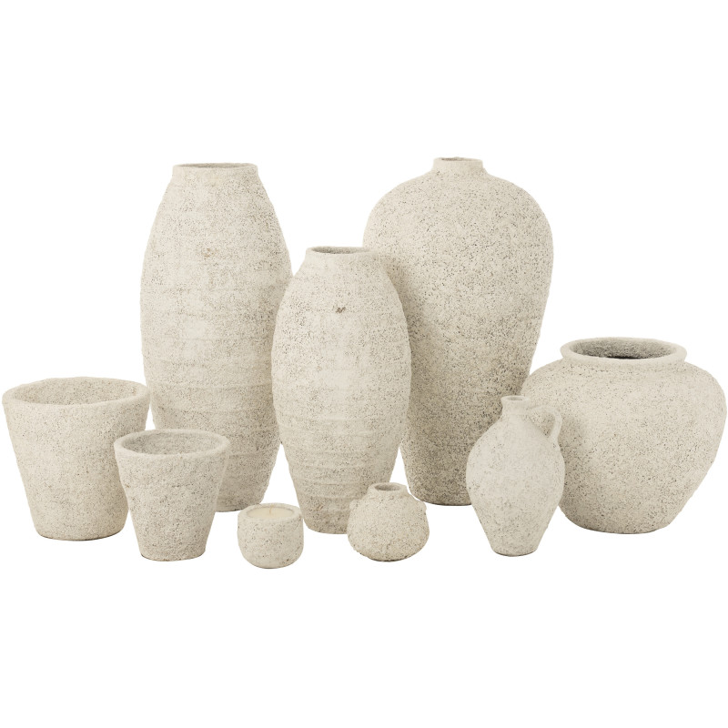 Grand Vase vintage Jarre Hauteur 100 cm en Ciment Blanc Nemi - 2