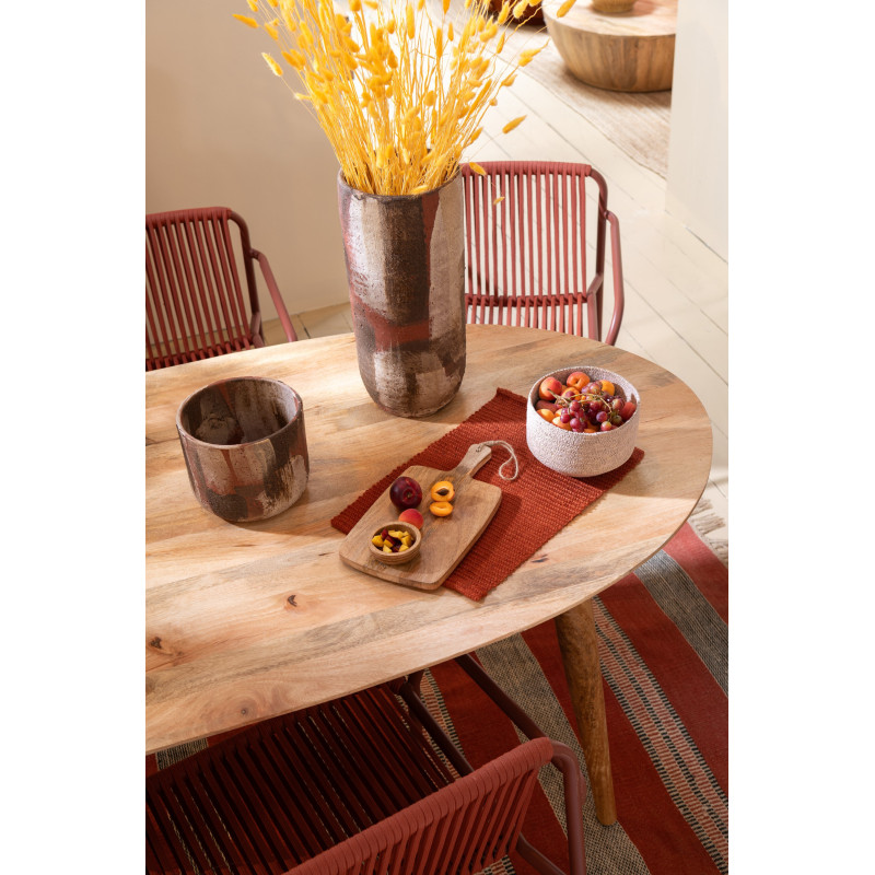 Grand Vase vintage Rond Hauteur 50 cm en Céramique Marron Beige Noir Miltos - 5