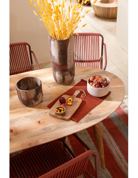 Grand Vase vintage Rond Hauteur 50 cm en Céramique Marron Beige Noir Miltos - 5