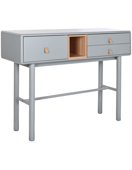 Console 3 tiroirs 1 niche en Bois Gris Naturel Prestino - 1