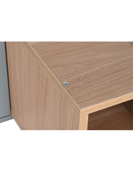 Console 3 tiroirs 1 niche en Bois Gris Naturel Prestino - 4