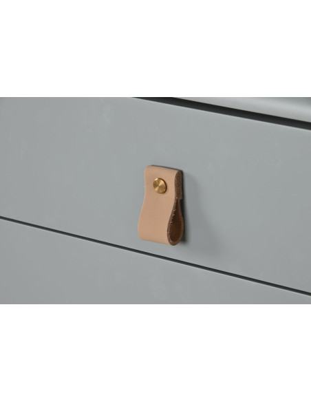 Console 3 tiroirs 1 niche en Bois Gris Naturel Prestino - 8