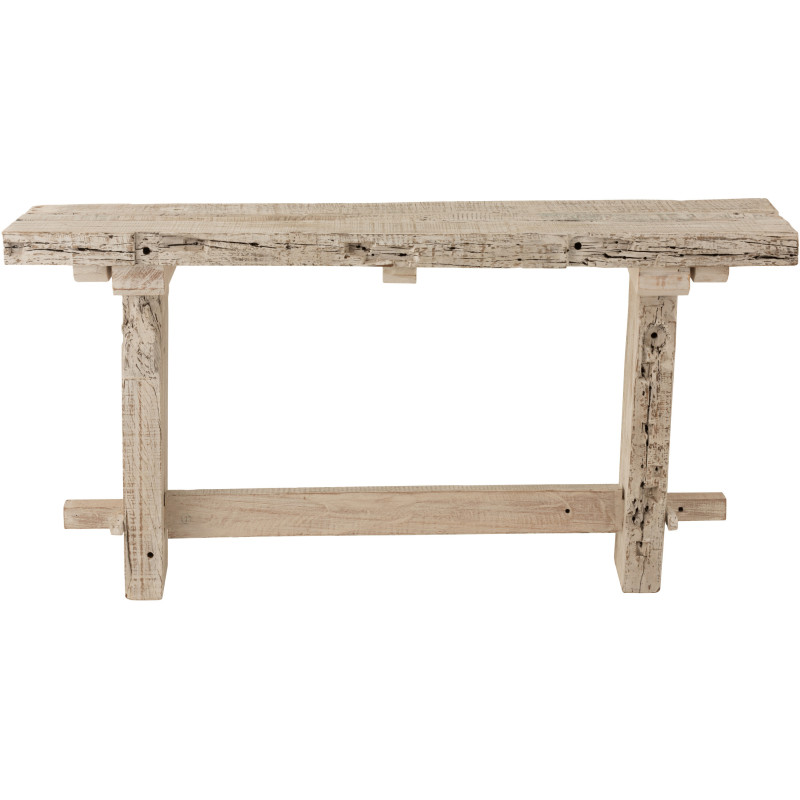 Console Rectangulaire Salinas en Bois recyclé Blanc - 3