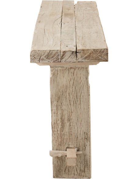 Console Rectangulaire Salinas en Bois recyclé Blanc - 4