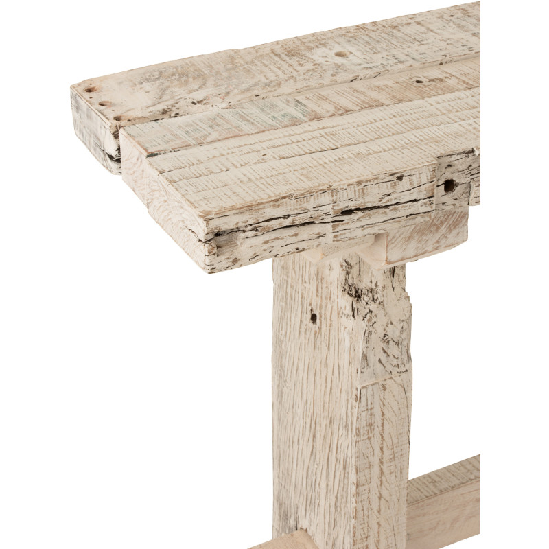 Console Rectangulaire Salinas en Bois recyclé Blanc - 6