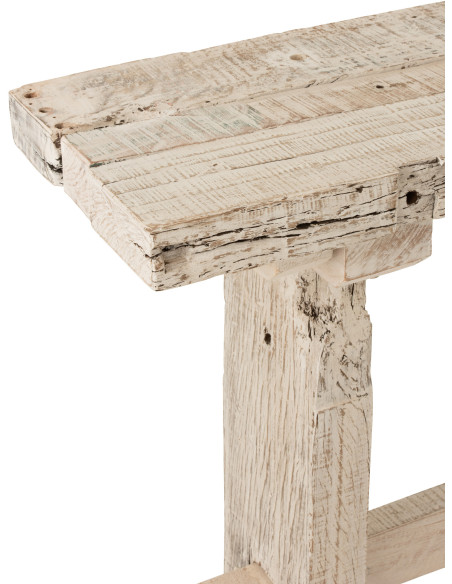 Console Rectangulaire Salinas en Bois recyclé Blanc - 6