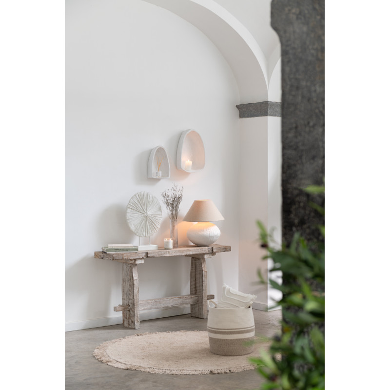 Console Rectangulaire Salinas en Bois recyclé Blanc - 7