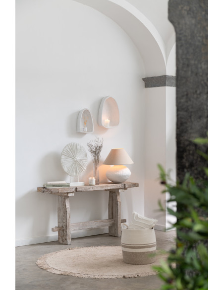 Console Rectangulaire Salinas en Bois recyclé Blanc - 7