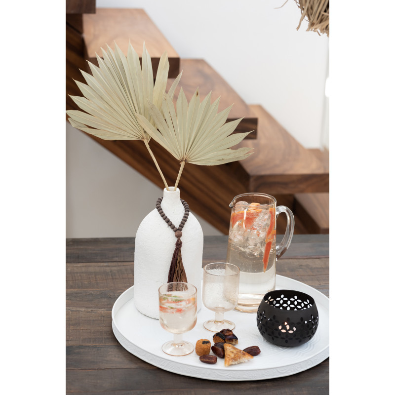 Photophore moderne noir mat en métal perforé 13 cm - 2