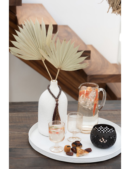 Photophore moderne noir mat en métal perforé 13 cm - 2