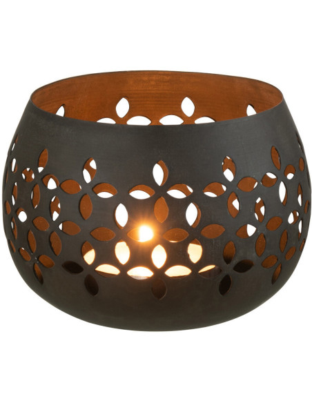 Photophore moderne noir mat en métal perforé 13 cm - 3