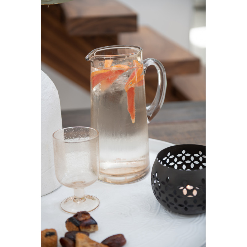 Photophore moderne noir mat en métal perforé 13 cm - 5