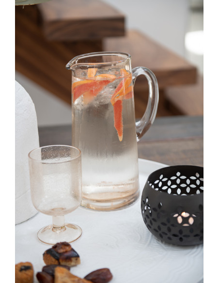 Photophore moderne noir mat en métal perforé 13 cm - 5